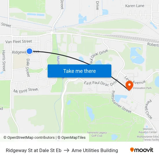 Ridgeway St at Dale St Eb to Ame Utilities Building map