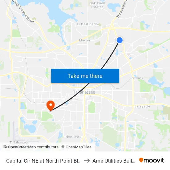 Capital Cir NE at North Point Blvd Sb to Ame Utilities Building map