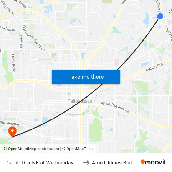 Capital Cir NE at Wednesday St Sb to Ame Utilities Building map