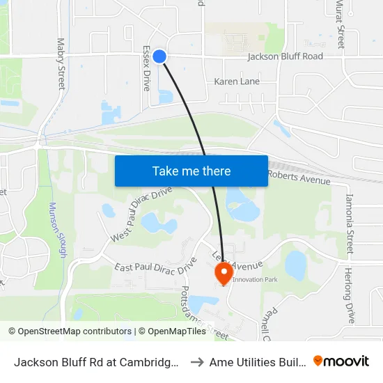 Jackson Bluff Rd at Cambridge Dr Eb to Ame Utilities Building map