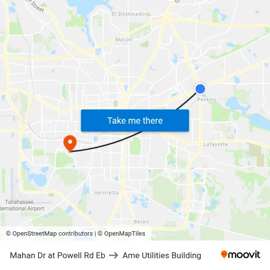 Mahan Dr at Powell Rd Eb to Ame Utilities Building map