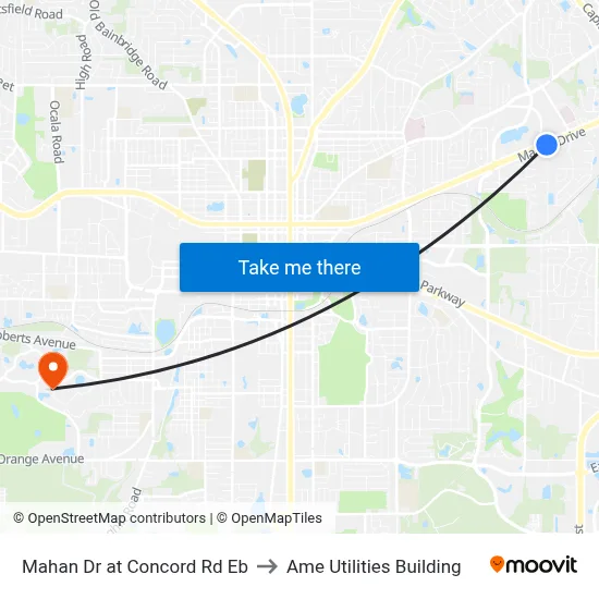 Mahan Dr at Concord Rd Eb to Ame Utilities Building map