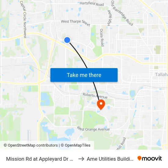 Mission Rd at Appleyard Dr Wb to Ame Utilities Building map
