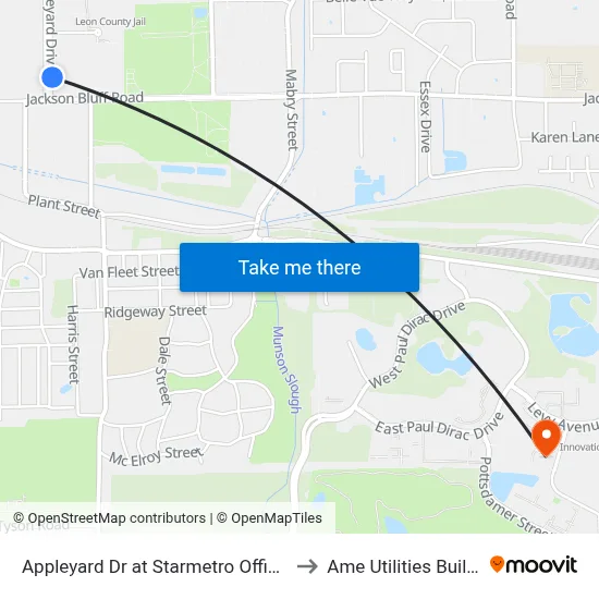 Appleyard Dr at Starmetro Offices Nb to Ame Utilities Building map