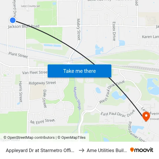 Appleyard Dr at Starmetro Offices Sb to Ame Utilities Building map