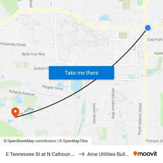 E Tennessee St at N Calhoun St Eb to Ame Utilities Building map