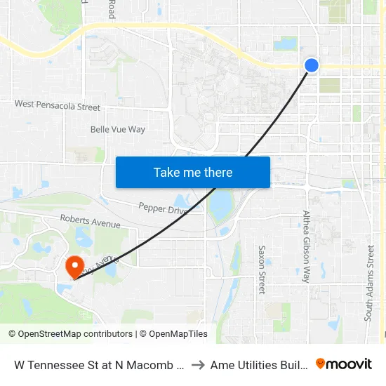W Tennessee St at N Macomb St Wb to Ame Utilities Building map