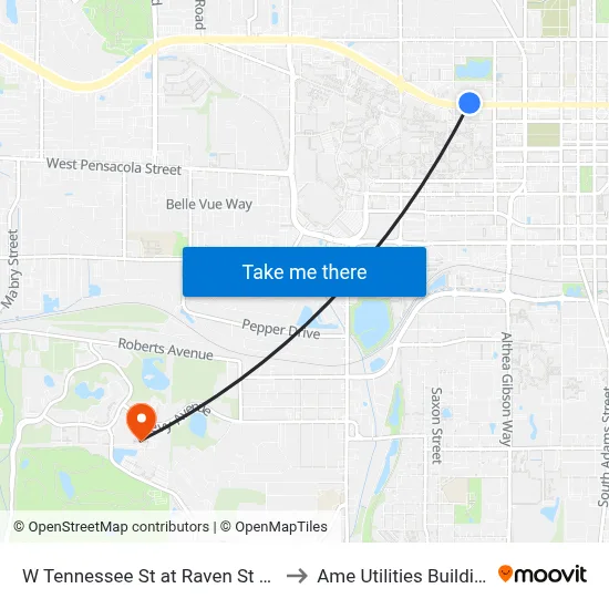 W Tennessee St at Raven St Wb to Ame Utilities Building map