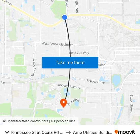 W Tennessee St at Ocala Rd Wb to Ame Utilities Building map