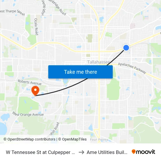 W Tennessee St at Culpepper Dr Eb to Ame Utilities Building map
