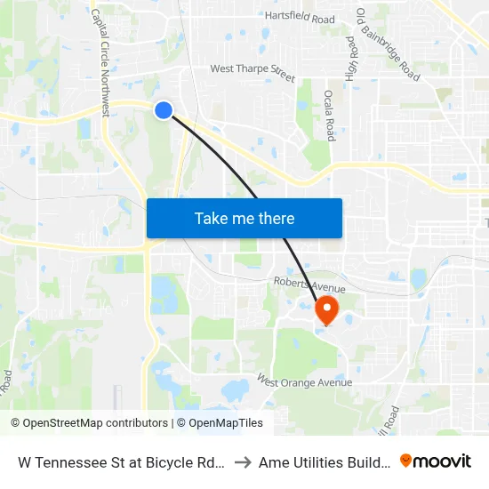 W Tennessee St at Bicycle Rd Wb to Ame Utilities Building map