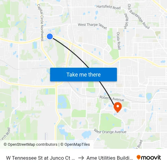 W Tennessee St at Junco Ct Eb to Ame Utilities Building map