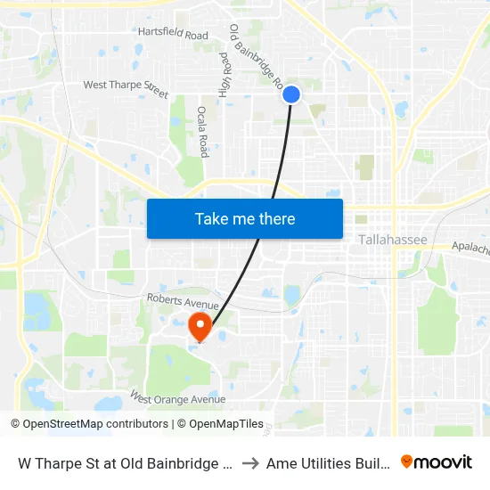 W Tharpe St at Old Bainbridge Rd Eb to Ame Utilities Building map