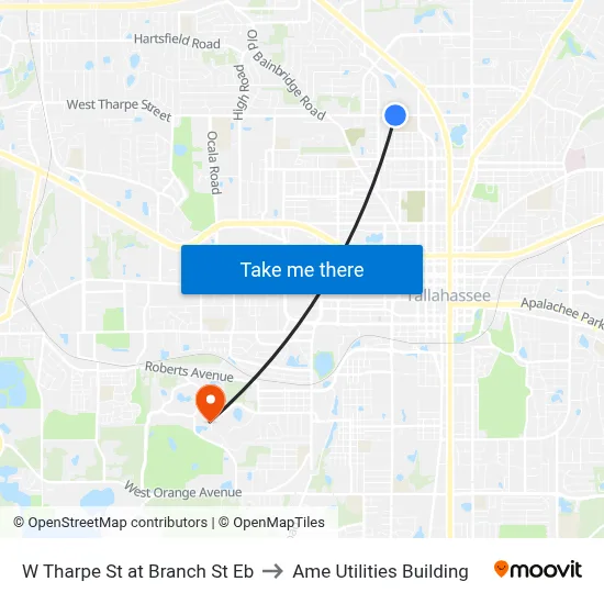 W Tharpe St at Branch St Eb to Ame Utilities Building map