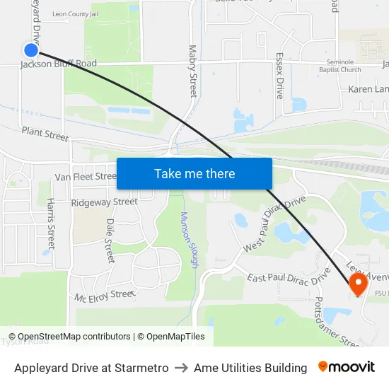 Appleyard Drive at Starmetro to Ame Utilities Building map