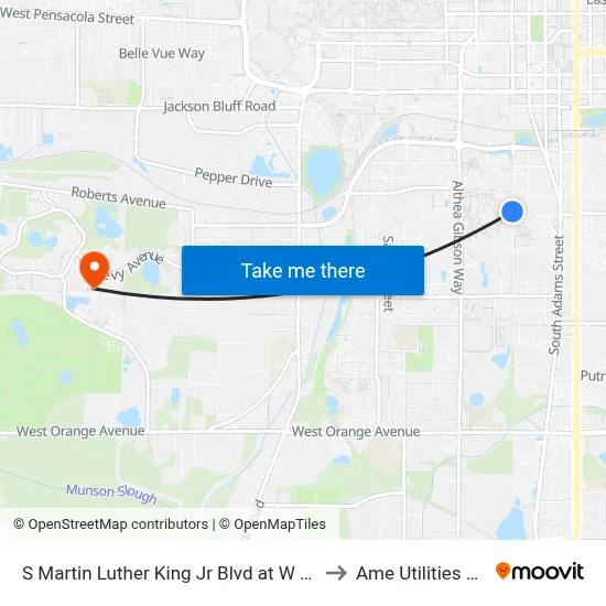 S Martin Luther King Jr Blvd at W Palmer Ave Sb to Ame Utilities Building map
