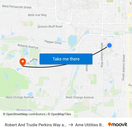 Robert And Trudie Perkins Way at Famu Eb to Ame Utilities Building map