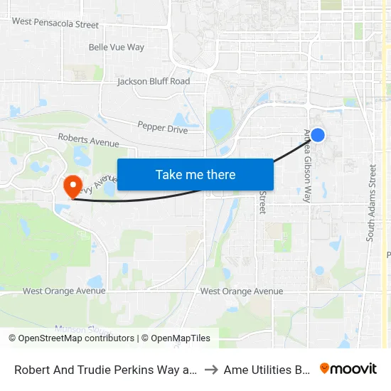 Robert And Trudie Perkins Way at Famu Wb to Ame Utilities Building map