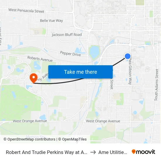 Robert And Trudie Perkins Way at Althea Gibson Way Wb to Ame Utilities Building map