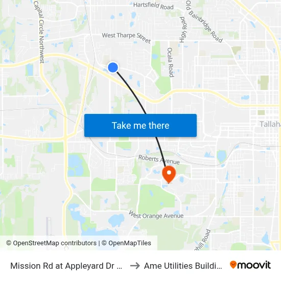 Mission Rd at Appleyard Dr Eb to Ame Utilities Building map