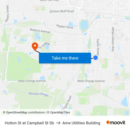 Holton St at Campbell St Sb to Ame Utilities Building map