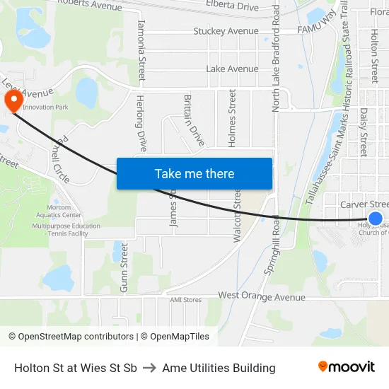 Holton St at Wies St Sb to Ame Utilities Building map