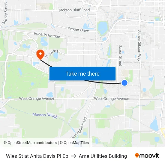 Wies St at Anita Davis Pl Eb to Ame Utilities Building map