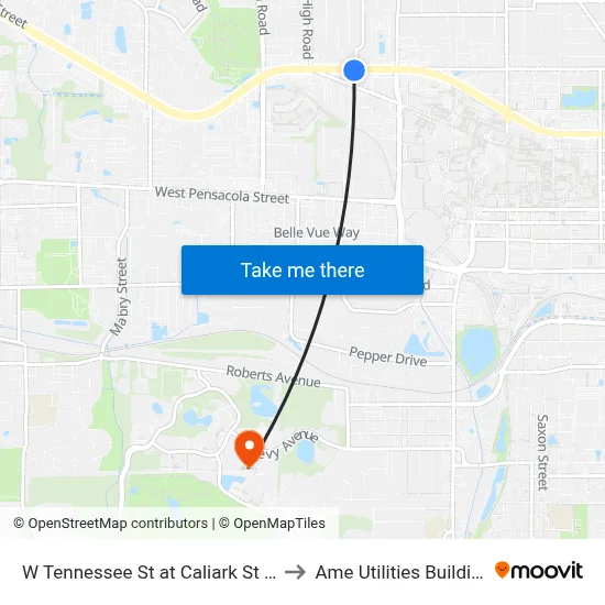 W Tennessee St at Caliark St Eb to Ame Utilities Building map