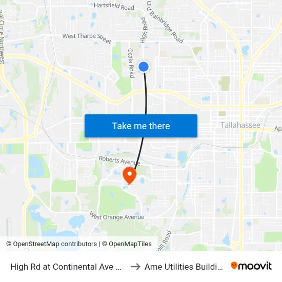 High Rd at Continental Ave Nb to Ame Utilities Building map