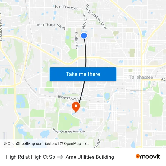 High Rd at High Ct Sb to Ame Utilities Building map