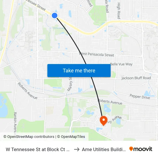 W Tennessee St at Block Ct Wb to Ame Utilities Building map