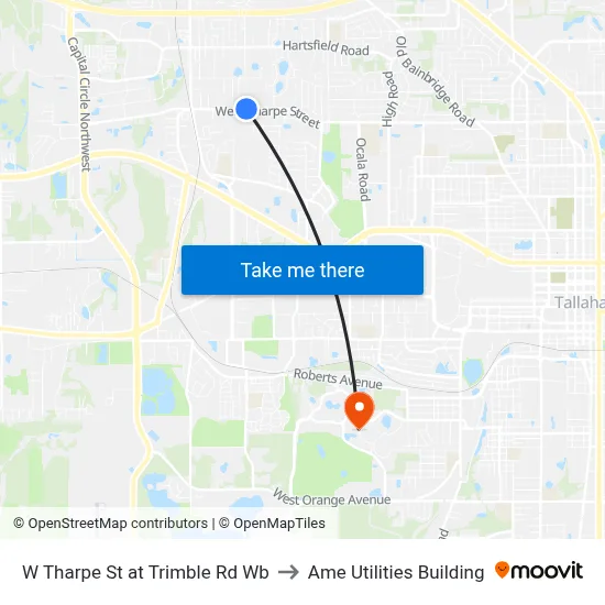 W Tharpe St at Trimble Rd Wb to Ame Utilities Building map