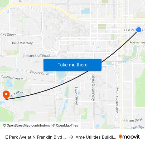 E Park Ave at N Franklin Blvd Eb to Ame Utilities Building map
