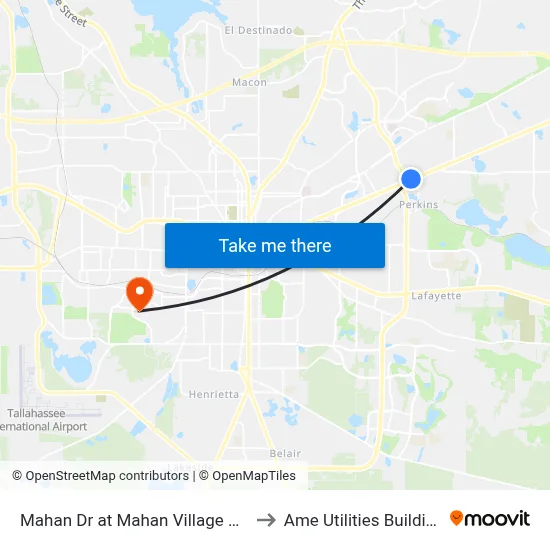 Mahan Dr at Mahan Village Wb to Ame Utilities Building map