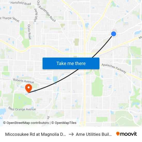 Miccosukee Rd at Magnolia Dr Wb to Ame Utilities Building map