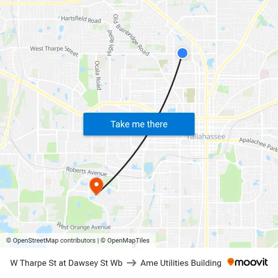 W Tharpe St at Dawsey St Wb to Ame Utilities Building map