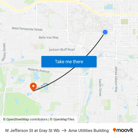 W Jefferson St at Gray St Wb to Ame Utilities Building map