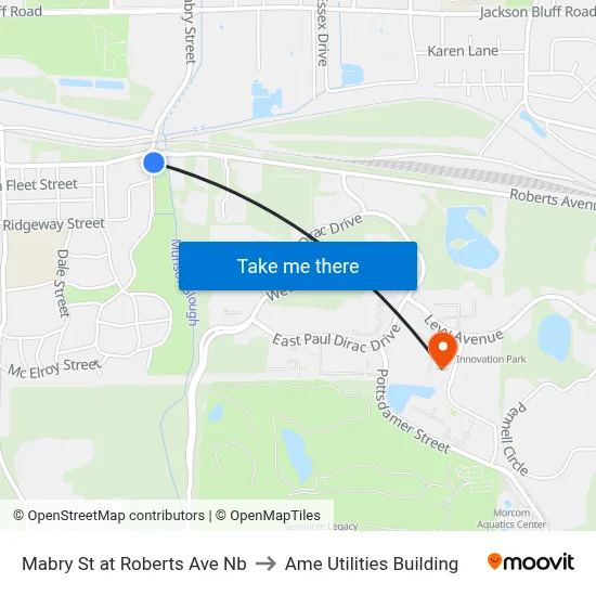Mabry St at Roberts Ave Nb to Ame Utilities Building map