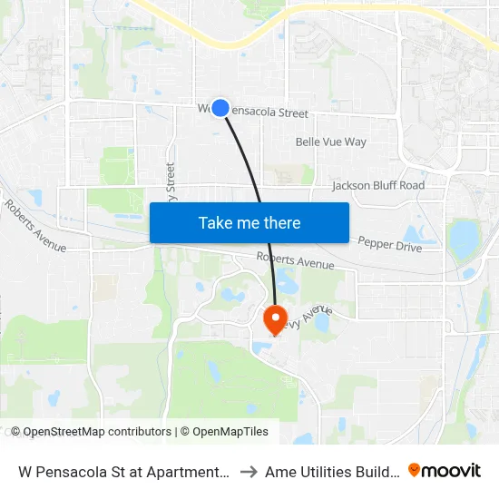 W Pensacola St at Apartments Eb to Ame Utilities Building map