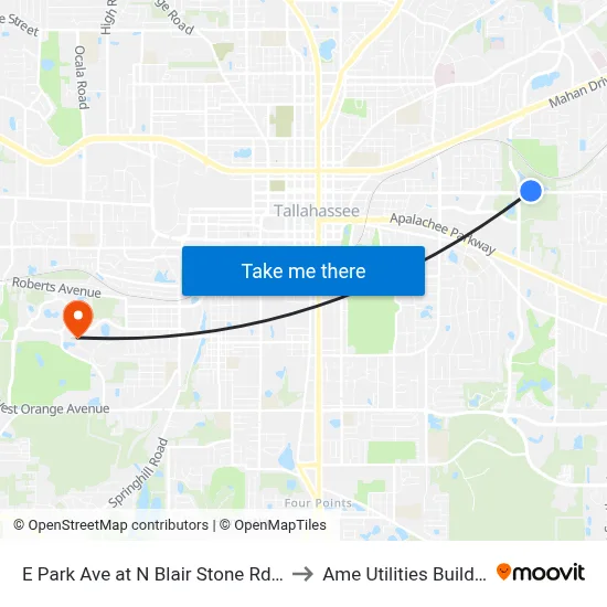 E Park Ave at N Blair Stone Rd Wb to Ame Utilities Building map