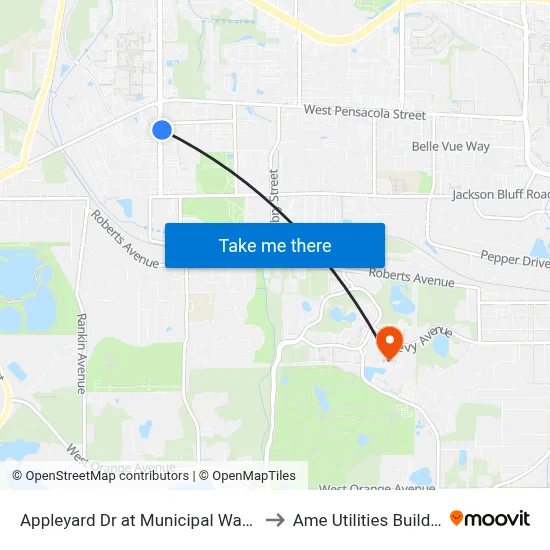 Appleyard Dr at Municipal Way Nb to Ame Utilities Building map