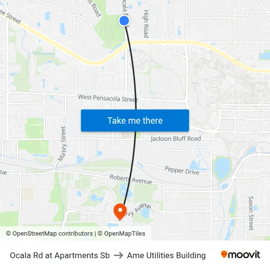 Ocala Rd at Apartments Sb to Ame Utilities Building map