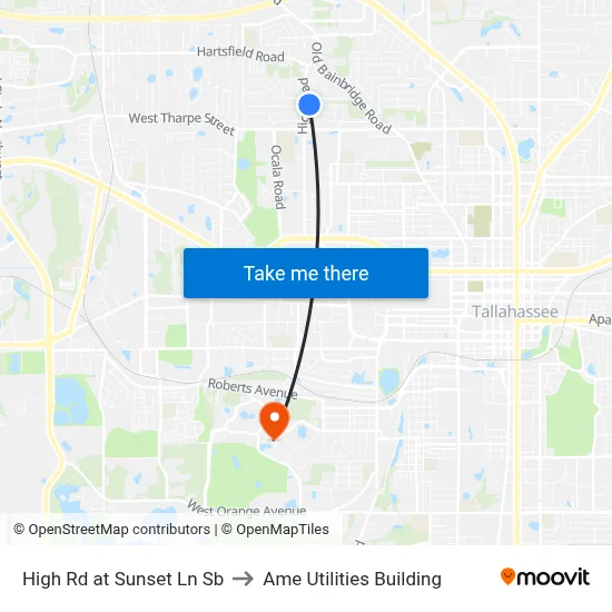 High Rd at Sunset Ln Sb to Ame Utilities Building map