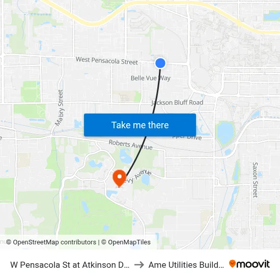 W Pensacola St at Atkinson Dr Eb to Ame Utilities Building map
