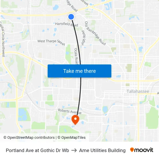 Portland Ave at Gothic Dr Wb to Ame Utilities Building map