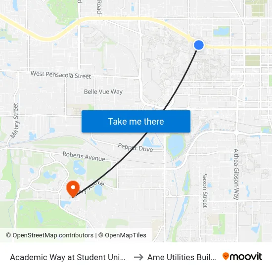 Academic Way at Student Union Wb to Ame Utilities Building map