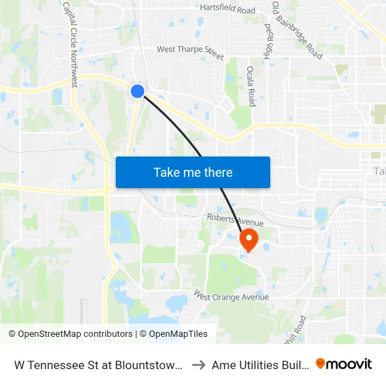 W Tennessee St at Blountstown St Eb to Ame Utilities Building map