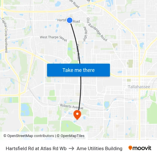 Hartsfield Rd at Atlas Rd Wb to Ame Utilities Building map