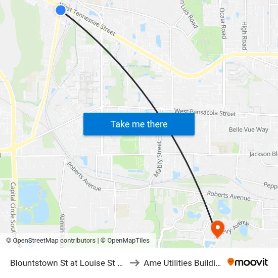 Blountstown St at Louise St Nb to Ame Utilities Building map