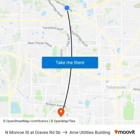 N Monroe St at Graves Rd Sb to Ame Utilities Building map